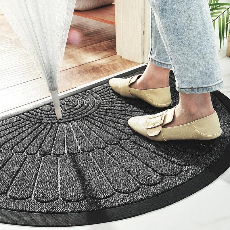 Semicircle Geometric Pattern PVC Door Mat │ Anti-slip Entrance Floor Rug Mat Footpad - Besontique Home