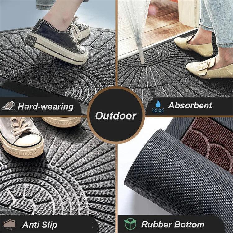 Semicircle Geometric Pattern PVC Door Mat │ Anti-slip Entrance Floor Rug Mat Footpad - Besontique Home