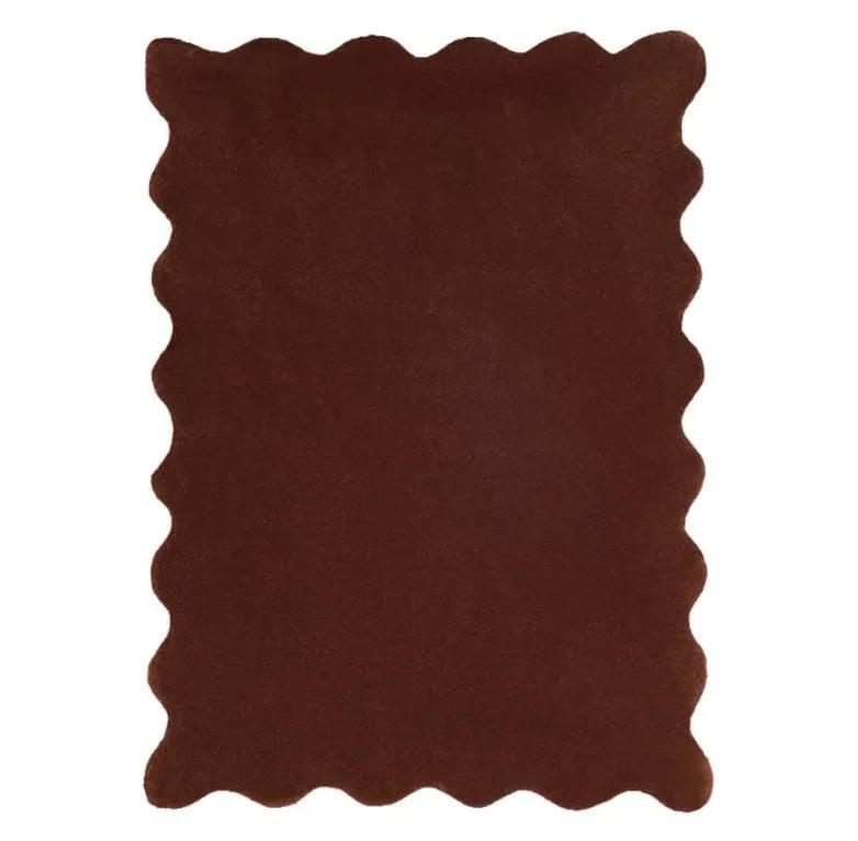 Simple Irregular Solid Color Rug Carpet │ Modern style Plush Bedroom Living room Floor Mat - Besontique