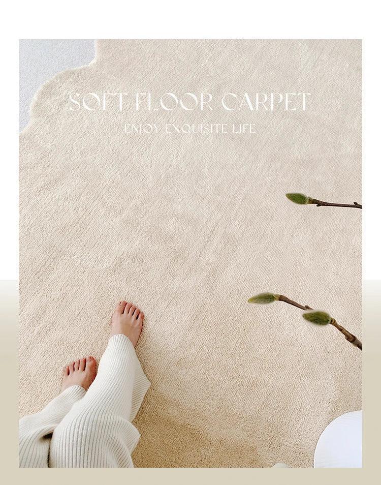 Simple Irregular Solid Color Rug Carpet │ Modern style Plush Bedroom Living room Floor Mat - Besontique Home