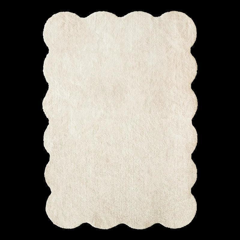 Simple Irregular Solid Color Rug Carpet │ Modern style Plush Bedroom Living room Floor Mat - Besontique Home