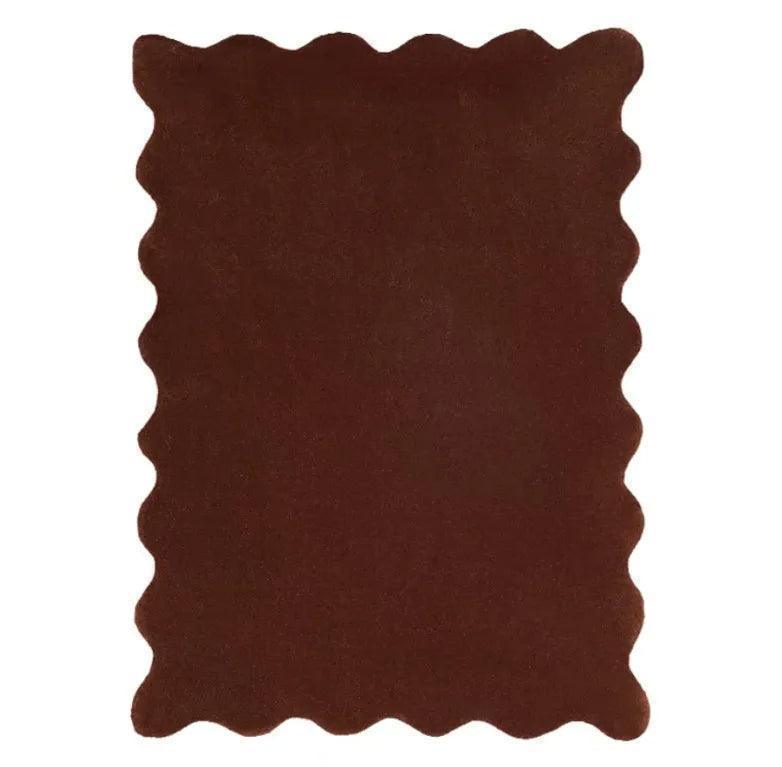 Simple Irregular Solid Color Rug Carpet │ Modern style Plush Bedroom Living room Floor Mat - Besontique Home