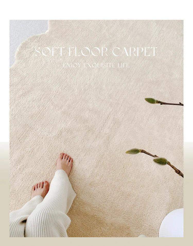 Simple Irregular Solid Color Rug Carpet │ Modern style Plush Bedroom Living room Floor Mat - Besontique Home