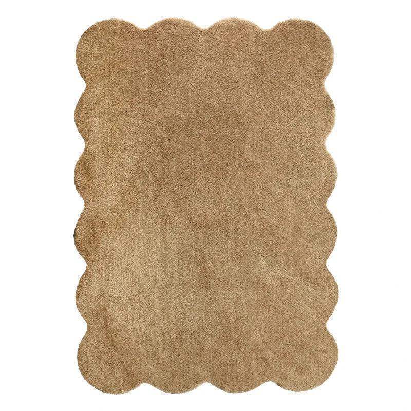 Simple Irregular Solid Color Rug Carpet │ Modern style Plush Bedroom Living room Floor Mat - Besontique Home