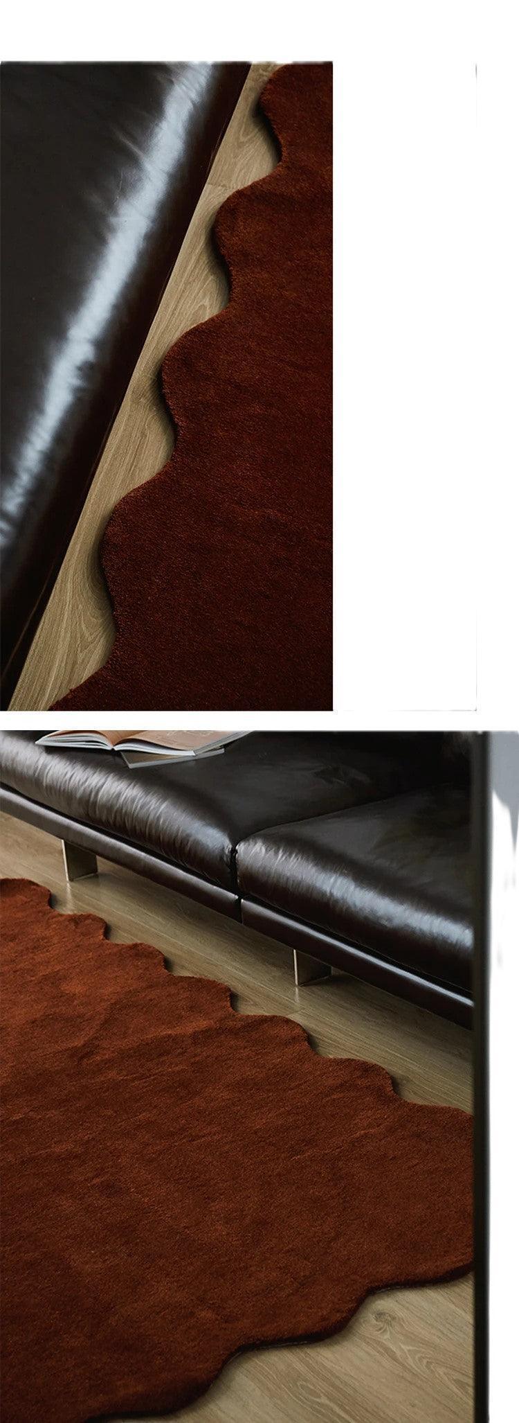 Simple Irregular Solid Color Rug Carpet │ Modern style Plush Bedroom Living room Floor Mat - Besontique Home