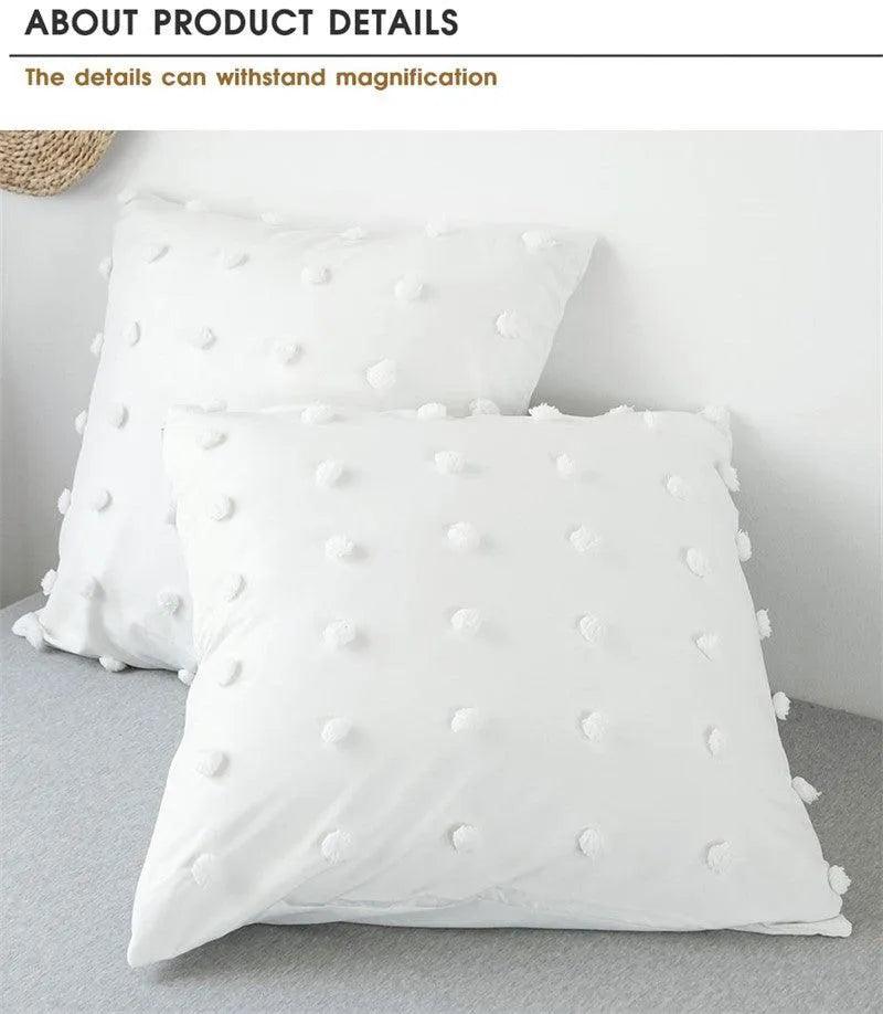 Simple White Luxury Pinch Pleat Bedding Set │ High Quality Quilt Bed Duvet cover Pillow case - Besontique Home