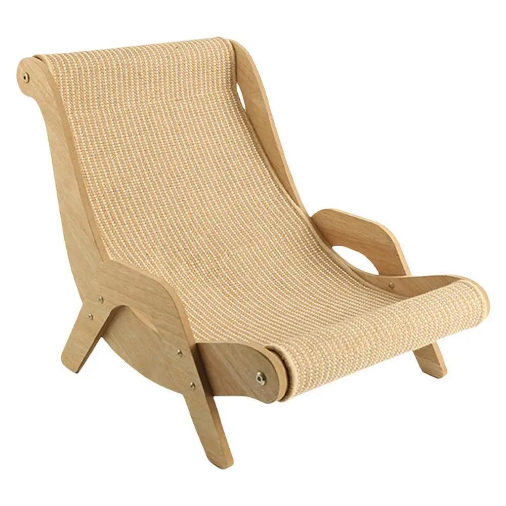 Sisal Wooden Cat Lounge Chair | Pet-Friendly Multi-Functional Cat Scratcher Furniture - Besontique