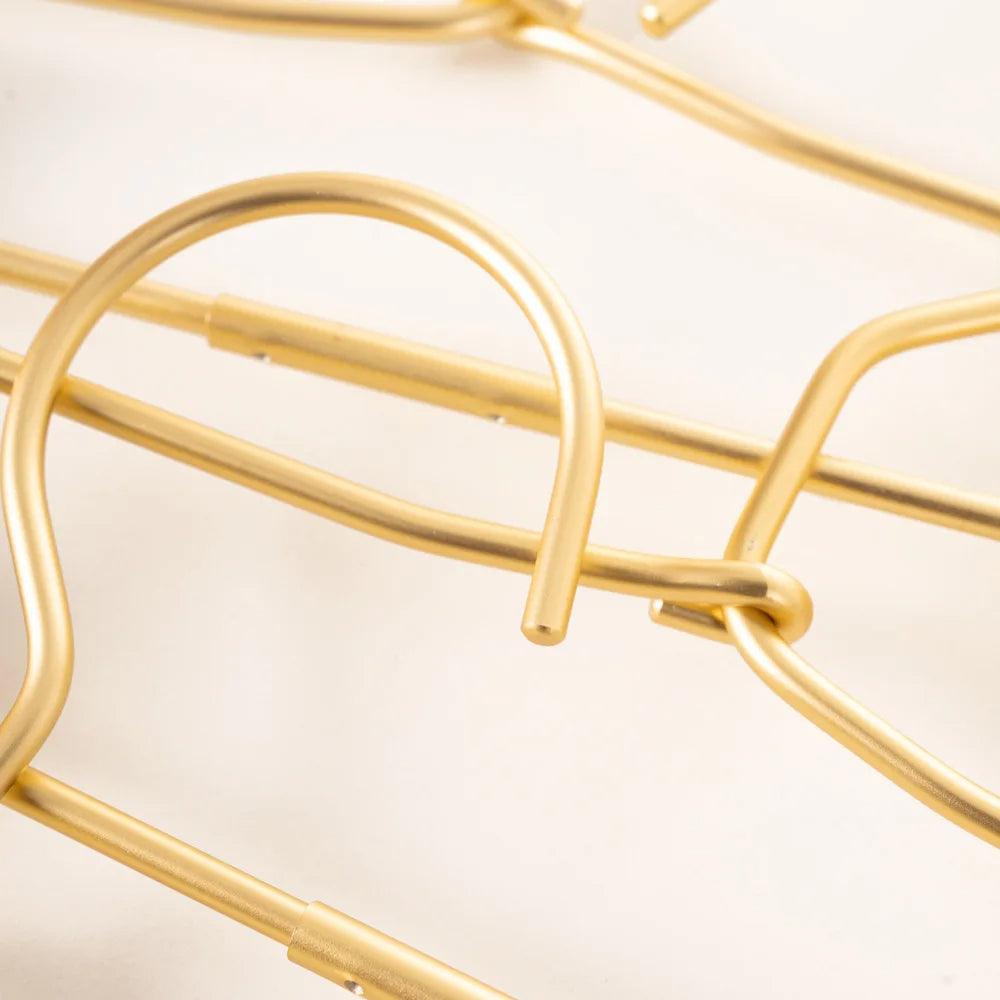 Slim Gold Skirts Pants Hangers with Clips │ Sleek Metal Clothes Wardrobe Trouser Rack - Besontique Home