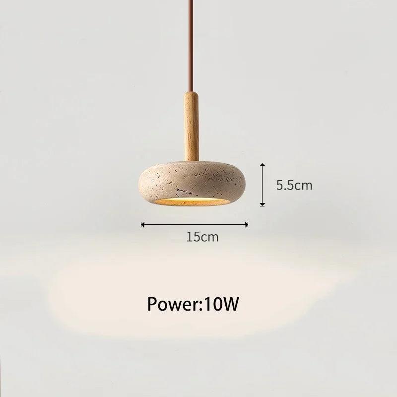 Small Travertine Marble Ceiling Lamp │ Modern Rustic Pendant Bedside Chandeliers Hanging Light - Besontique Home