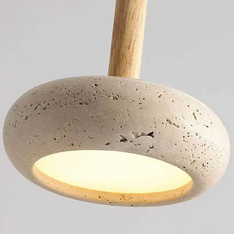 Small Travertine Marble Ceiling Lamp │ Modern Rustic Pendant Bedside Chandeliers Hanging Light - Besontique Home
