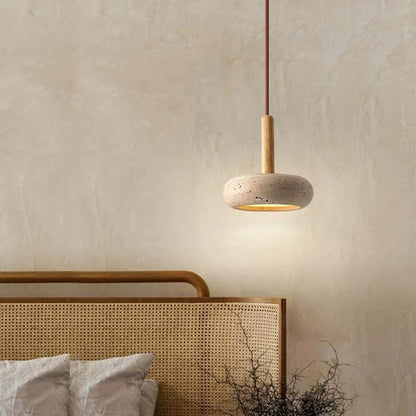 Small Travertine Marble Ceiling Lamp │ Modern Rustic Pendant Bedside Chandeliers Hanging Light - Besontique Home