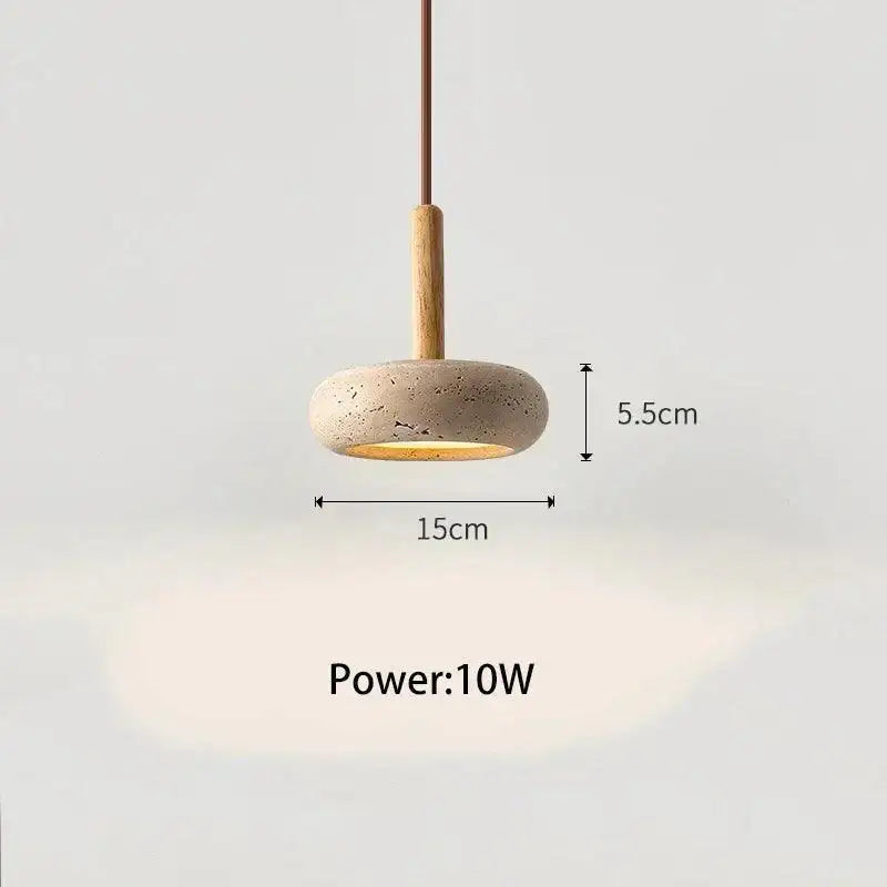 Small Travertine Marble Ceiling Lamp │ Modern Rustic Pendant Bedside Chandeliers Hanging Light - Besontique Home