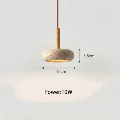 Small Travertine Marble Ceiling Lamp │ Modern Rustic Pendant Bedside Chandeliers Hanging Light - Besontique Home