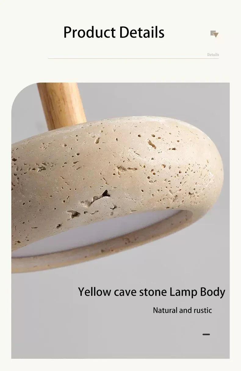 Small Travertine Marble Ceiling Lamp │ Modern Rustic Pendant Bedside Chandeliers Hanging Light - Besontique Home