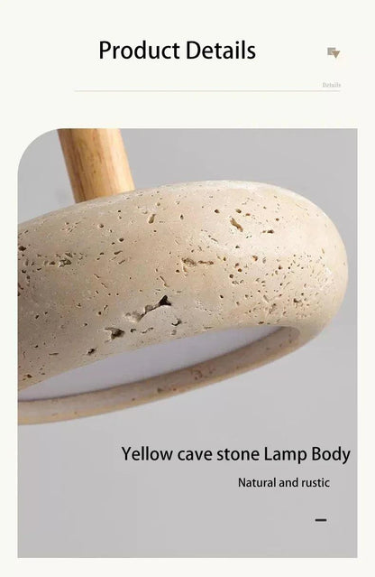 Small Travertine Marble Ceiling Lamp │ Modern Rustic Pendant Bedside Chandeliers Hanging Light - Besontique Home