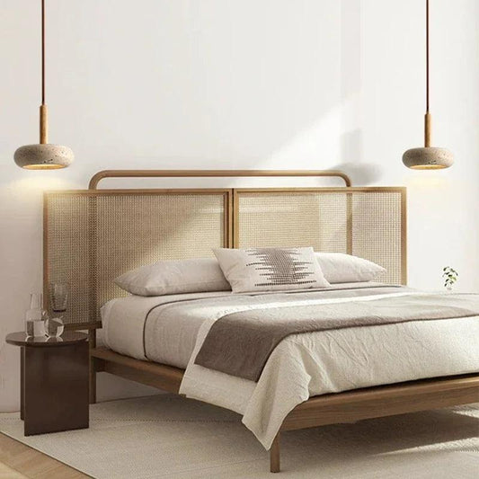 Small Travertine Marble Ceiling Lamp │ Modern Rustic Pendant Bedside Chandeliers Hanging Light - Besontique Home