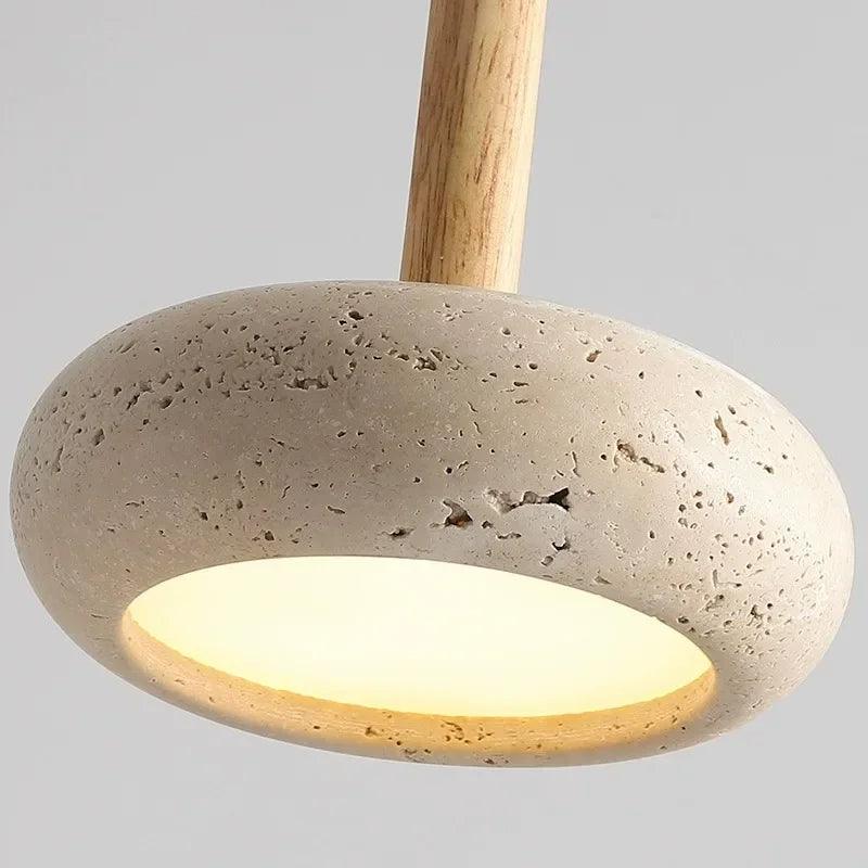 Small Travertine Marble Ceiling Lamp │ Modern Rustic Pendant Bedside Chandeliers Hanging Light - Besontique Home