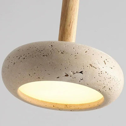 Small Travertine Marble Ceiling Lamp │ Modern Rustic Pendant Bedside Chandeliers Hanging Light - Besontique Home