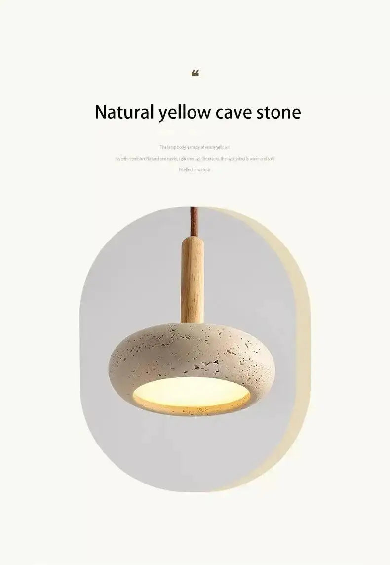 Small Travertine Marble Ceiling Lamp │ Modern Rustic Pendant Bedside Chandeliers Hanging Light - Besontique Home
