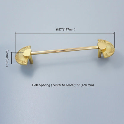 Solid Brass Fan Shaped Furniture Door Knob │ Polished Gold Kitchen Cabinet Handles - Besontique Home