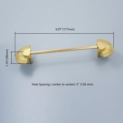 Solid Brass Fan Shaped Furniture Door Knob │ Polished Gold Kitchen Cabinet Handles - Besontique Home