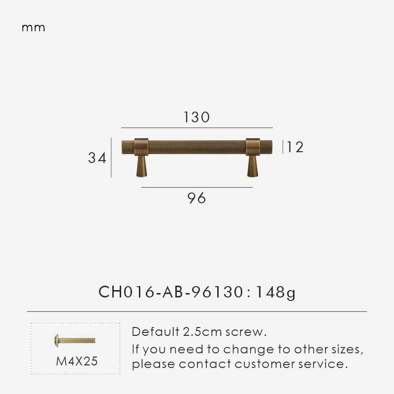 Solid Brass Retro Bronze Antique Furniture Door Knob │ Art Deco Kitchen Drawer Wardrobe Handles - Besontique Home