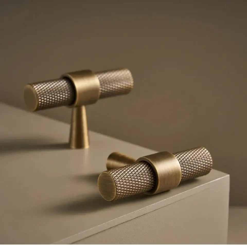 Solid Brass Retro Bronze Antique Furniture Door Knob │ Art Deco Kitchen Drawer Wardrobe Handles - Besontique Home