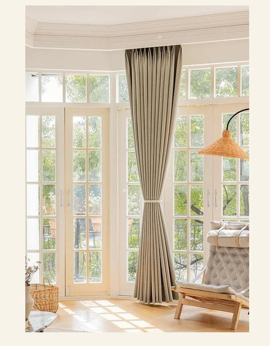 Solid Color Long High length Blackout Curtain │ For Minimal Modern Home Bedroom Decoration - Besontique Home