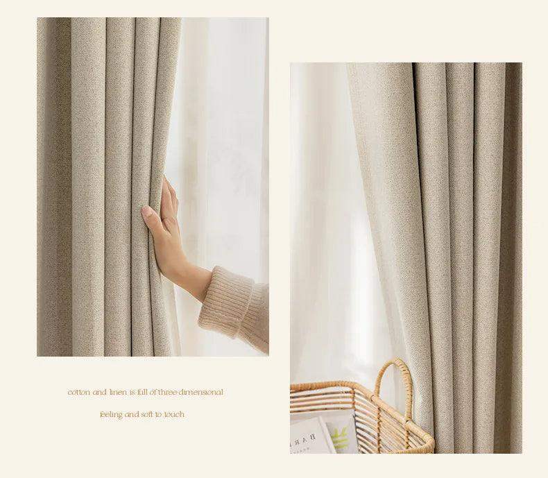 Solid Color Long High length Blackout Curtain │ For Minimal Modern Home Bedroom Decoration - Besontique Home