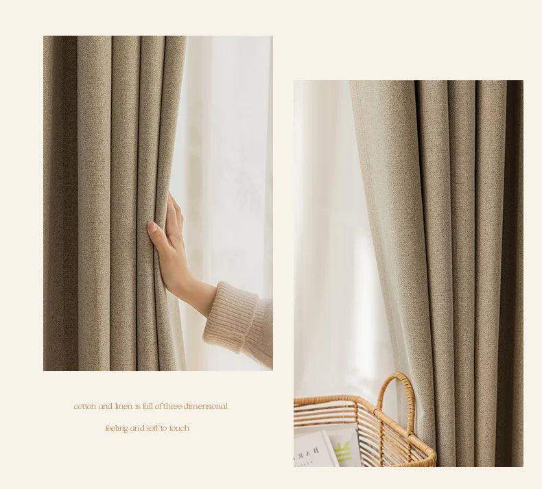 Solid Color Long High length Blackout Curtain │ For Minimal Modern Home Bedroom Decoration - Besontique Home