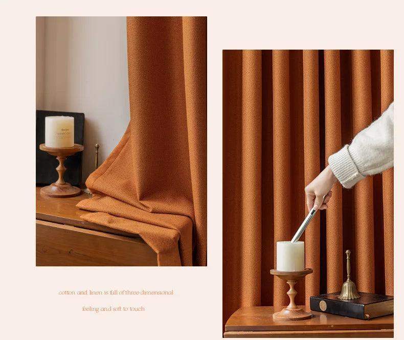Solid Color Long High length Blackout Curtain │ For Minimal Modern Home Bedroom Decoration - Besontique Home