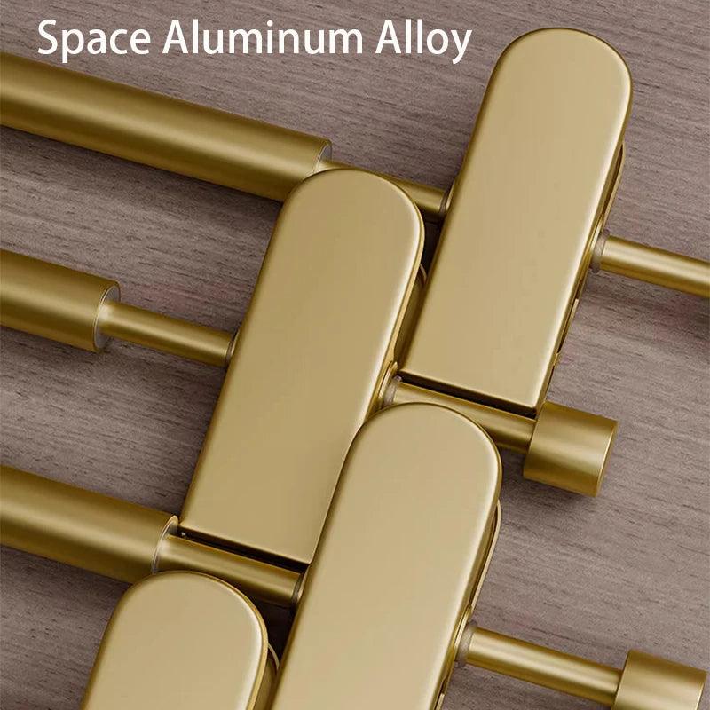 Solid Matte Gold/Silver Non-Slip Skirts Pants Hangers │ Clothes Wardrobe Trouser Rack with Adjustable Clips - Besontique Home