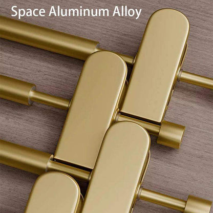 Solid Matte Gold/Silver Non-Slip Skirts Pants Hangers │ Clothes Wardrobe Trouser Rack with Adjustable Clips - Besontique Home