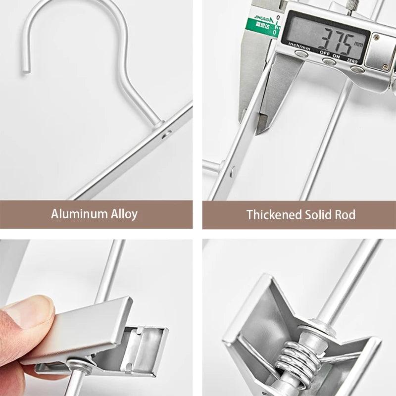 Solid Matte Gold/Silver Skirts Pants Hangers │ Light Luxury Clothes Wardrobe Trouser Rack with Clips - Besontique Home