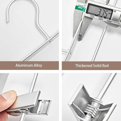 Solid Matte Gold/Silver Skirts Pants Hangers │ Light Luxury Clothes Wardrobe Trouser Rack with Clips - Besontique Home