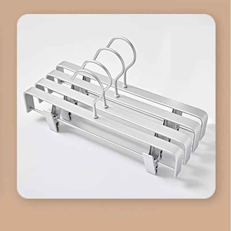 Solid Matte Gold/Silver Skirts Pants Hangers │ Light Luxury Clothes Wardrobe Trouser Rack with Clips - Besontique Home