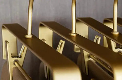 Solid Matte Gold/Silver Skirts Pants Hangers │ Light Luxury Clothes Wardrobe Trouser Rack with Clips - Besontique Home