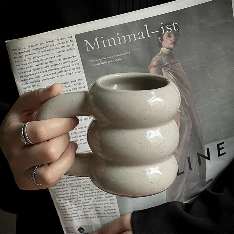 Thick Chunky Coffee Mug Milk Cup with Handle │ Ceramic Kitchenware - Besontique Home