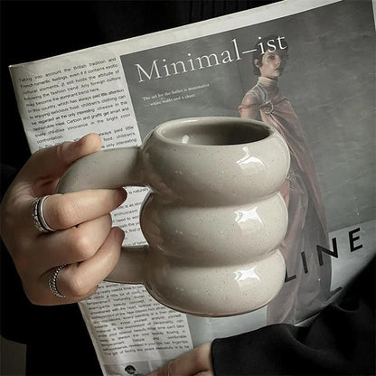 Thick Chunky Coffee Mug Milk Cup with Handle │ Ceramic Kitchenware - Besontique Home