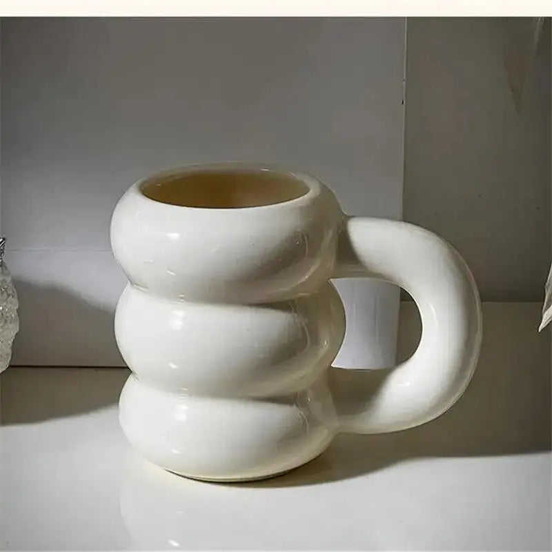 Thick Chunky Coffee Mug Milk Cup with Handle │ Ceramic Kitchenware - Besontique Home