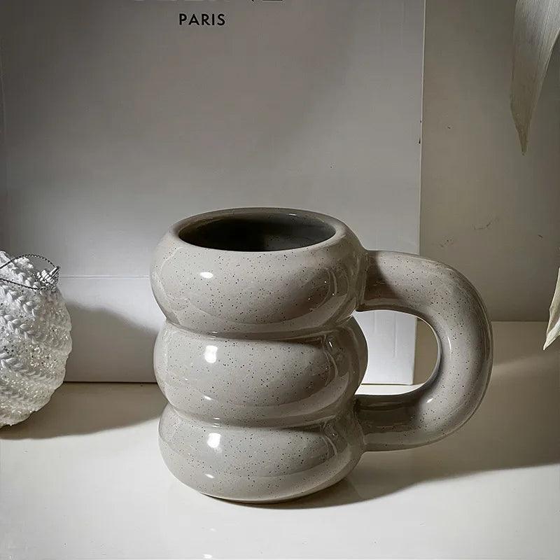 Thick Chunky Coffee Mug Milk Cup with Handle │ Ceramic Kitchenware - Besontique Home