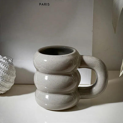 Thick Chunky Coffee Mug Milk Cup with Handle │ Ceramic Kitchenware - Besontique Home