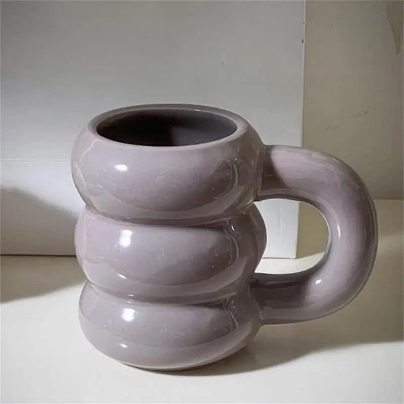 Thick Chunky Coffee Mug Milk Cup with Handle │ Ceramic Kitchenware - Besontique Home
