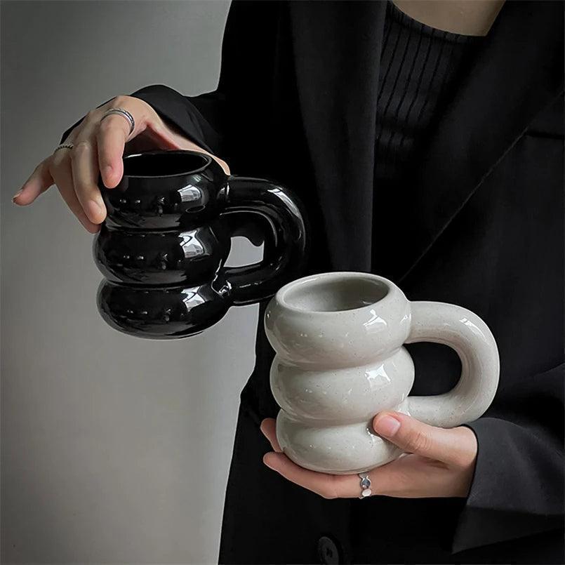 Thick Chunky Coffee Mug Milk Cup with Handle │ Ceramic Kitchenware - Besontique Home