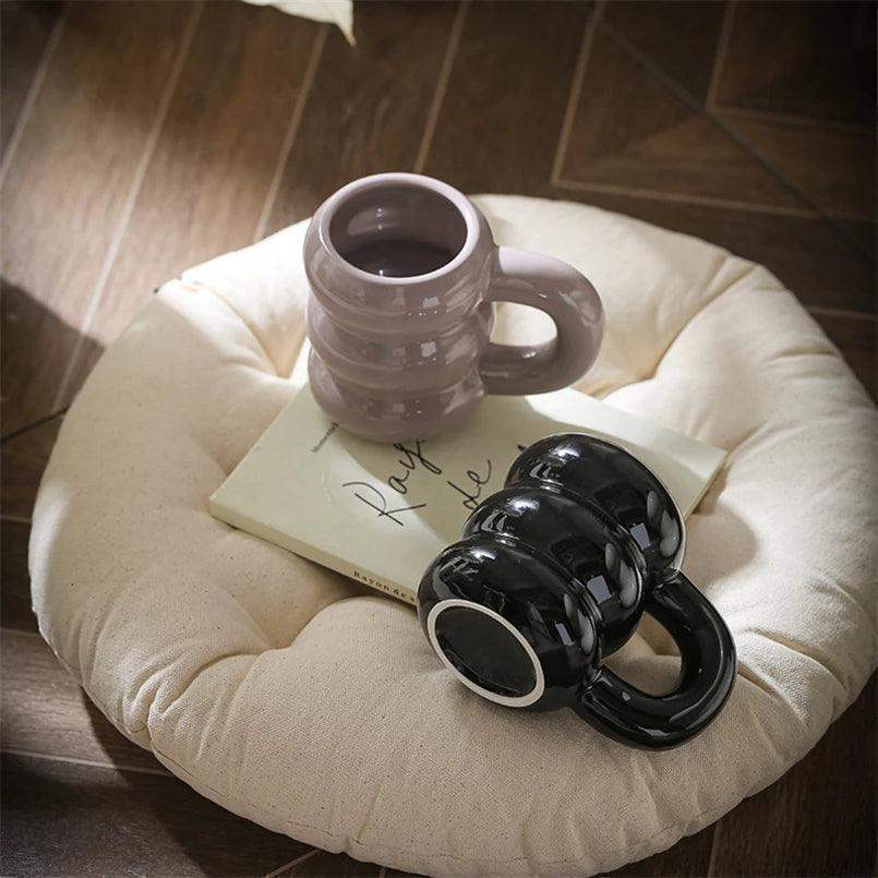 Thick Chunky Coffee Mug Milk Cup with Handle │ Ceramic Kitchenware - Besontique Home