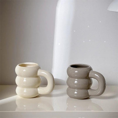 Thick Chunky Coffee Mug Milk Cup with Handle │ Ceramic Kitchenware - Besontique Home