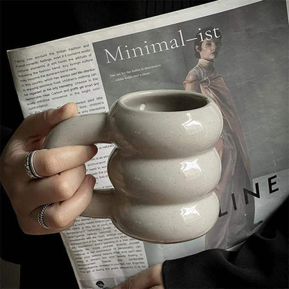 Thick Chunky Coffee Mug Milk Cup with Handle │ Ceramic Kitchenware - Besontique Home
