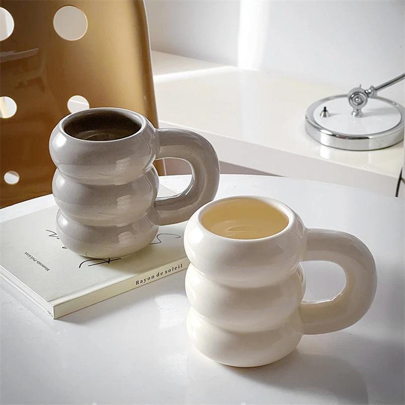 Thick Chunky Coffee Mug Milk Cup with Handle │ Ceramic Kitchenware - Besontique Home