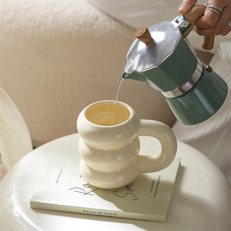 Thick Chunky Coffee Mug Milk Cup with Handle │ Ceramic Kitchenware - Besontique Home