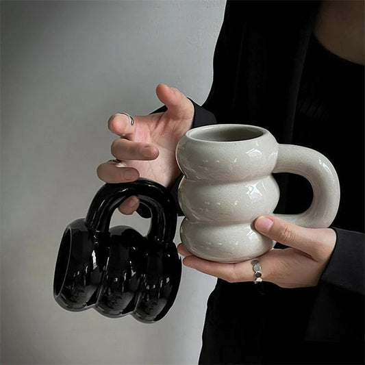 Thick Chunky Coffee Mug Milk Cup with Handle │ Ceramic Kitchenware - Besontique Home
